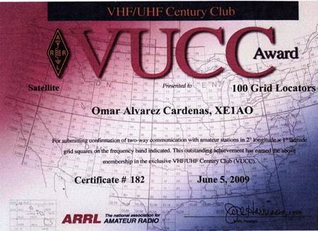 VUCC Satelite XE1AO